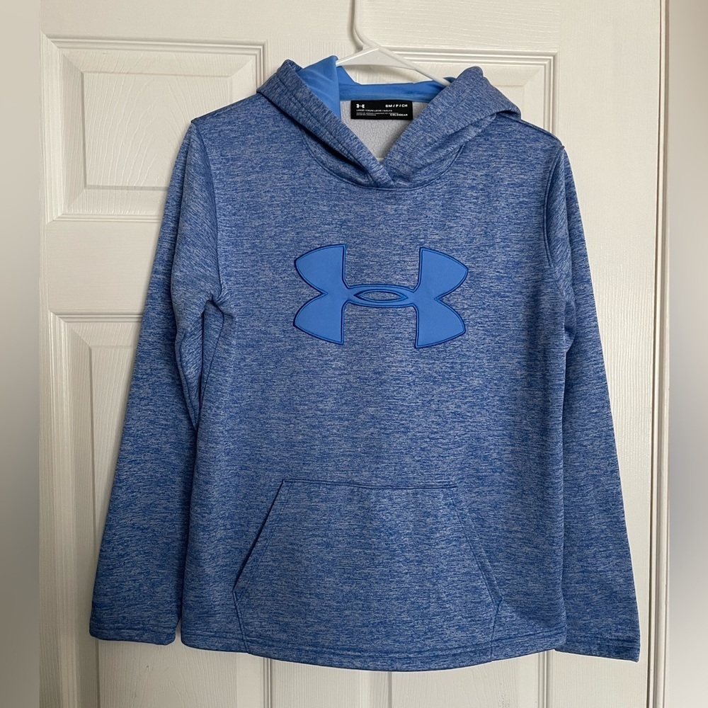 Under Armour Women’s Small Coldgear Heathered Light Blue Pullover Hoodie